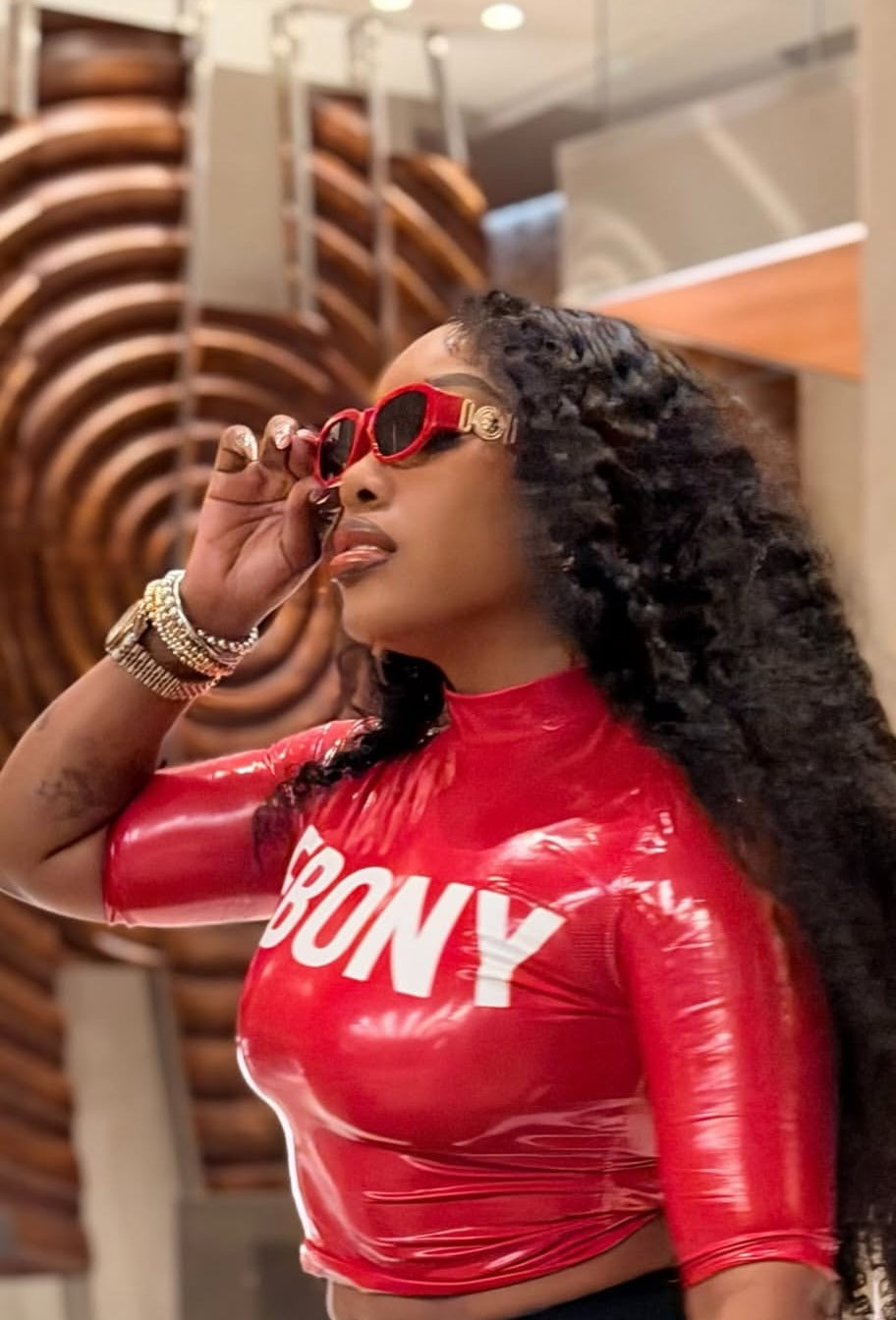 EBONY Red PU Leather Shirt 🖤❤️
