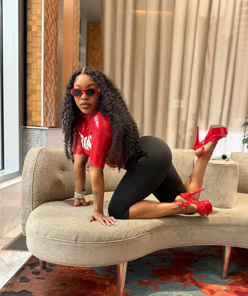 EBONY Red PU Leather Shirt 🖤❤️