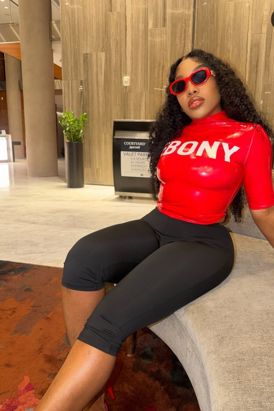 EBONY Red PU Leather Shirt 🖤❤️